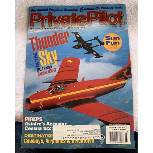Private Pilot Aviation Magazine July 2001 Flight Aircraft Thunder Sky Cessna - Picture 1 of 13